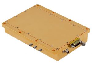 Box shaped yellow colored Transmit/receive (T/R) module