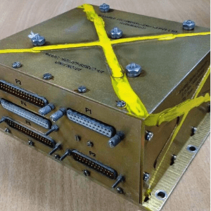 Box shaped gold colored metal Analog Controller for Electro Hydraulic Actuator
