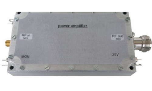 Rectangular shaped grey colored Radio frequency (RF) power amplifier